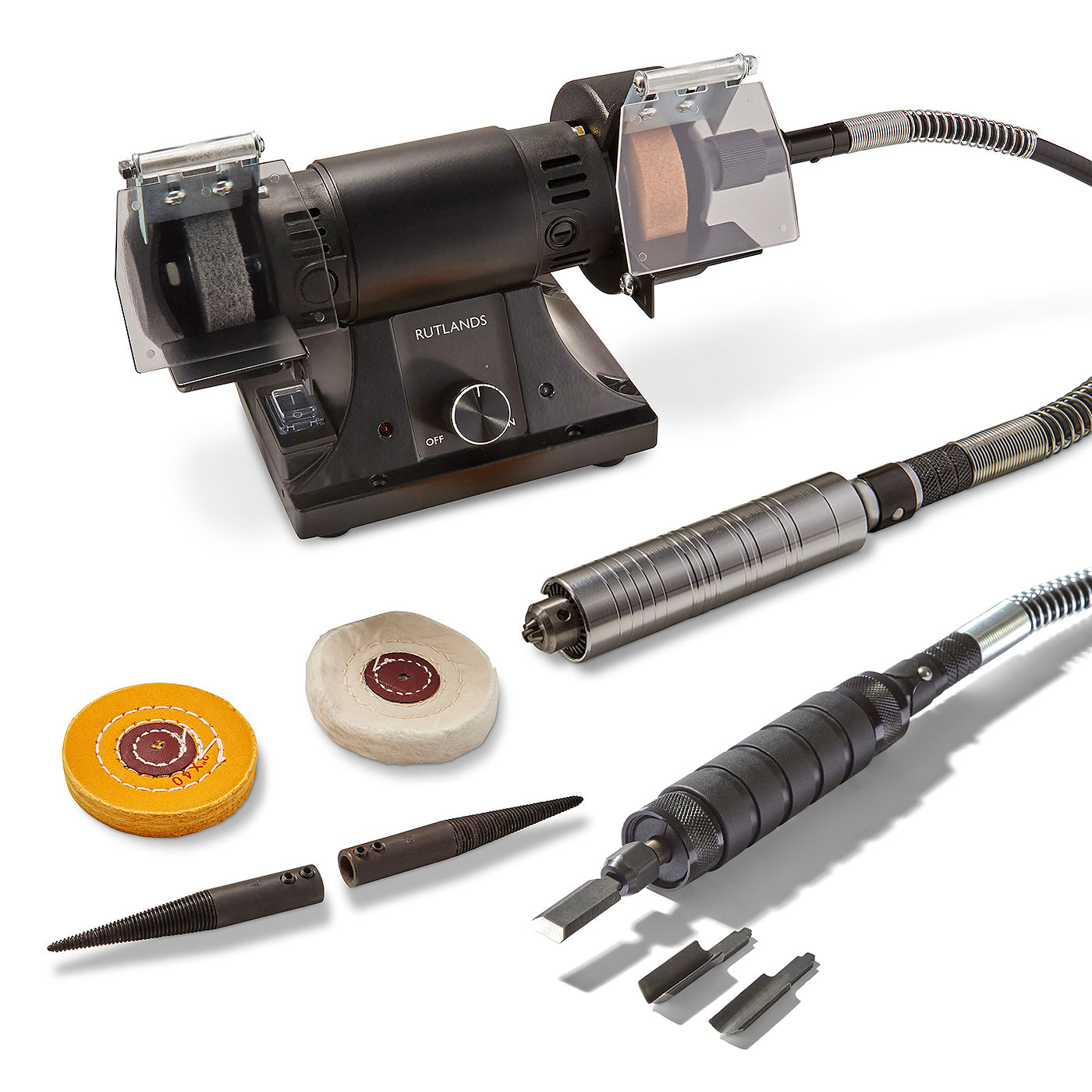 Bench Grinder and Polisher with Reciprocating Handpiece