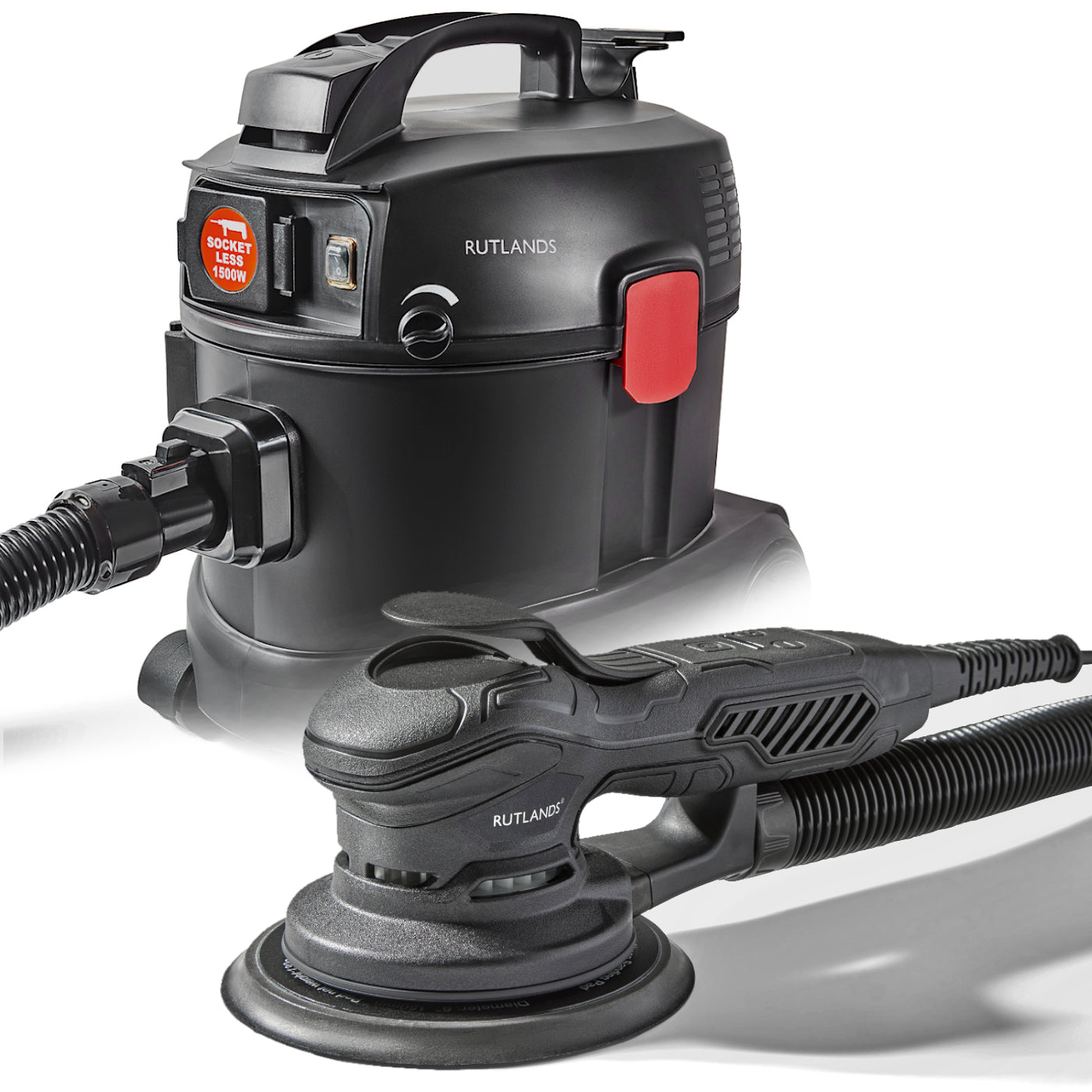 Brushless Random Orbital Sander with Silent Vacuum - 0.3 Micron Filtration