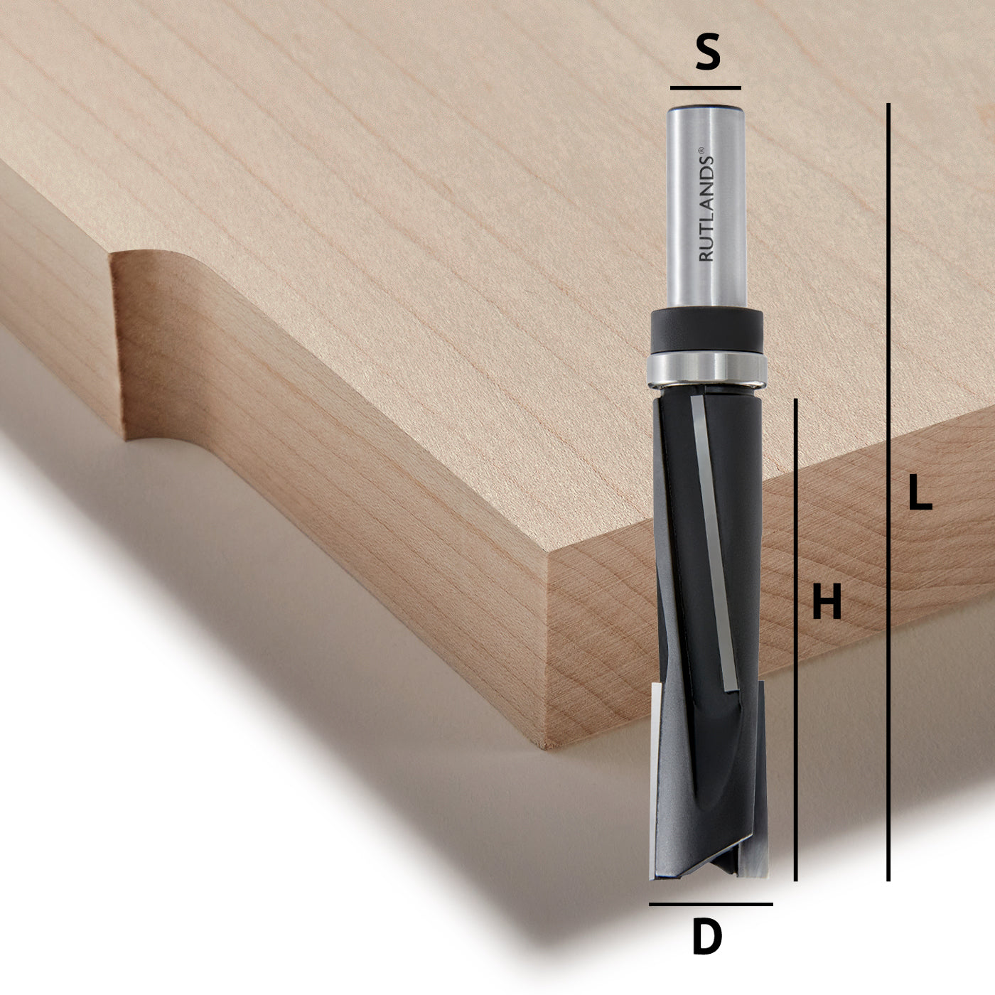 Router Bit - Plunge Trim Up and Down Shear - D=19mm H=75mm L=121mm S=1/2"