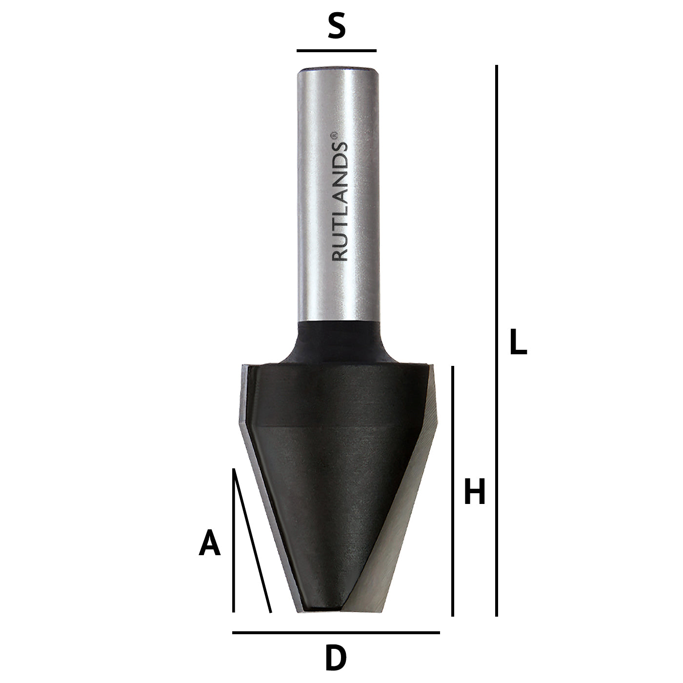 Router Bit - Raised Panel Vertical - Bevel - D=31.8mm H=38.1mm A=18°30' L=83mm S=1/2"